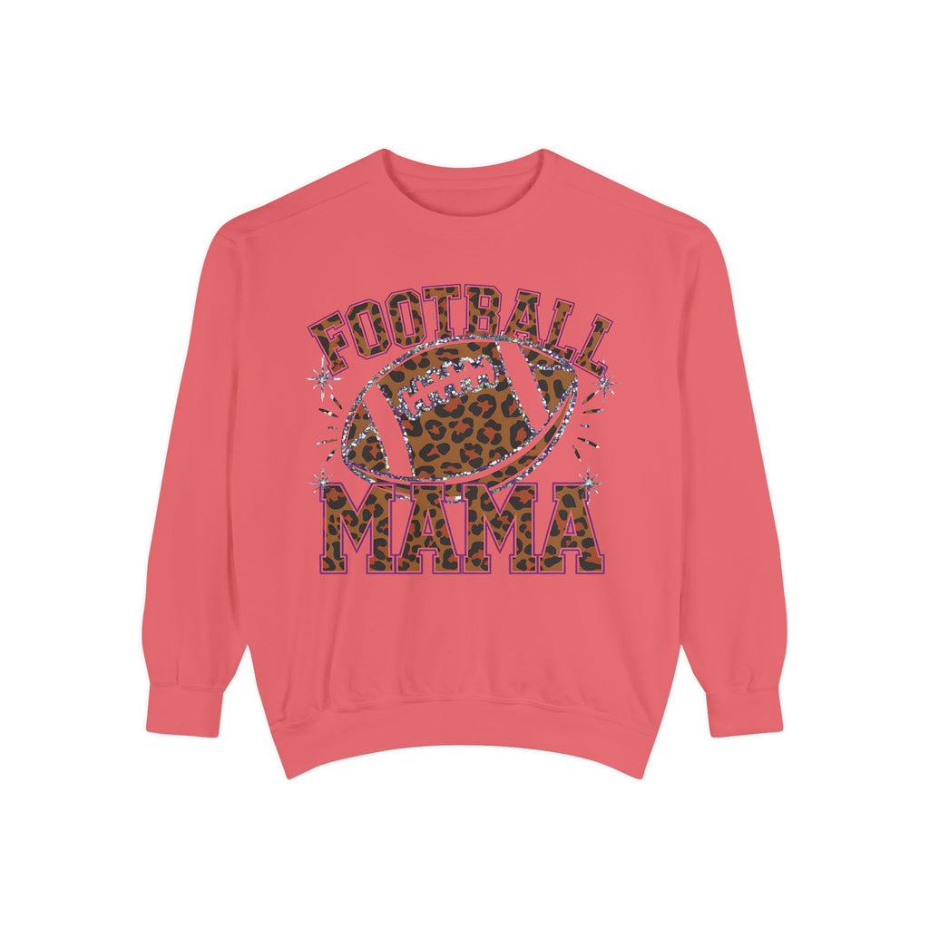 Football Mama Sweatshirt — Leopard Print Football Graphic