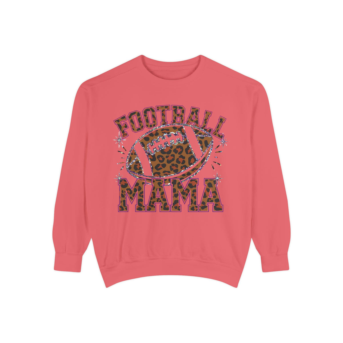 Football Mama Sweatshirt — Leopard Print Football Graphic