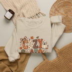Cozy Season Crewneck Sweatshirt — Fall Pumpkin Autumn Leaves Graphic