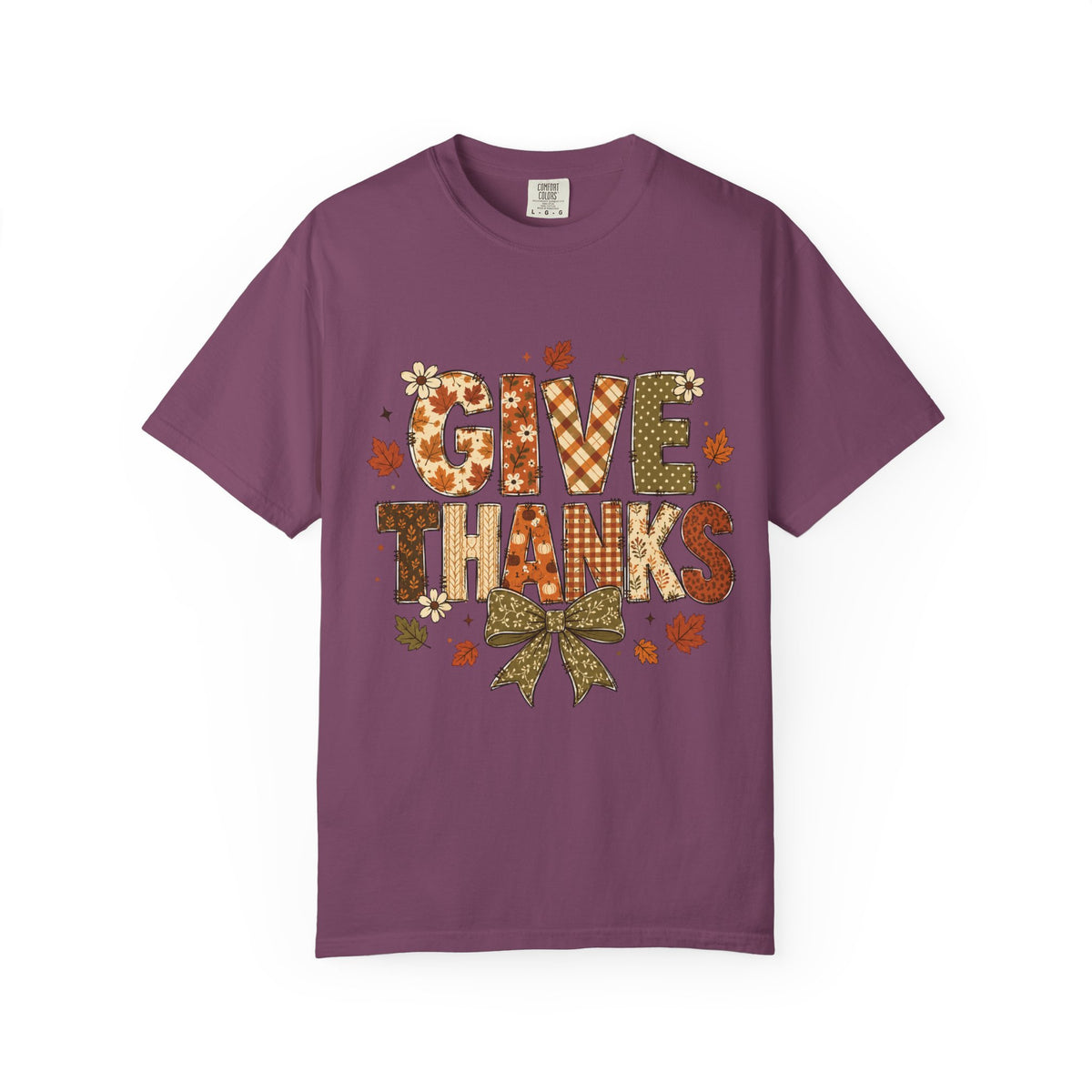 Give Thanks T-Shirt — Autumn Leaf Thanksgiving Tee