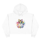Watercolor Ghost Crop Hoodie