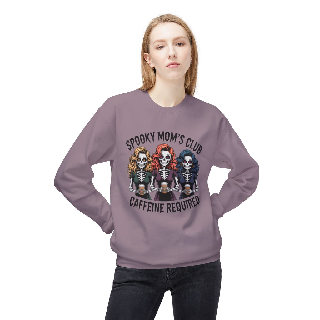 Spooky Mom's Club Sweatshirt - Caffeine Required Halloween Crewneck