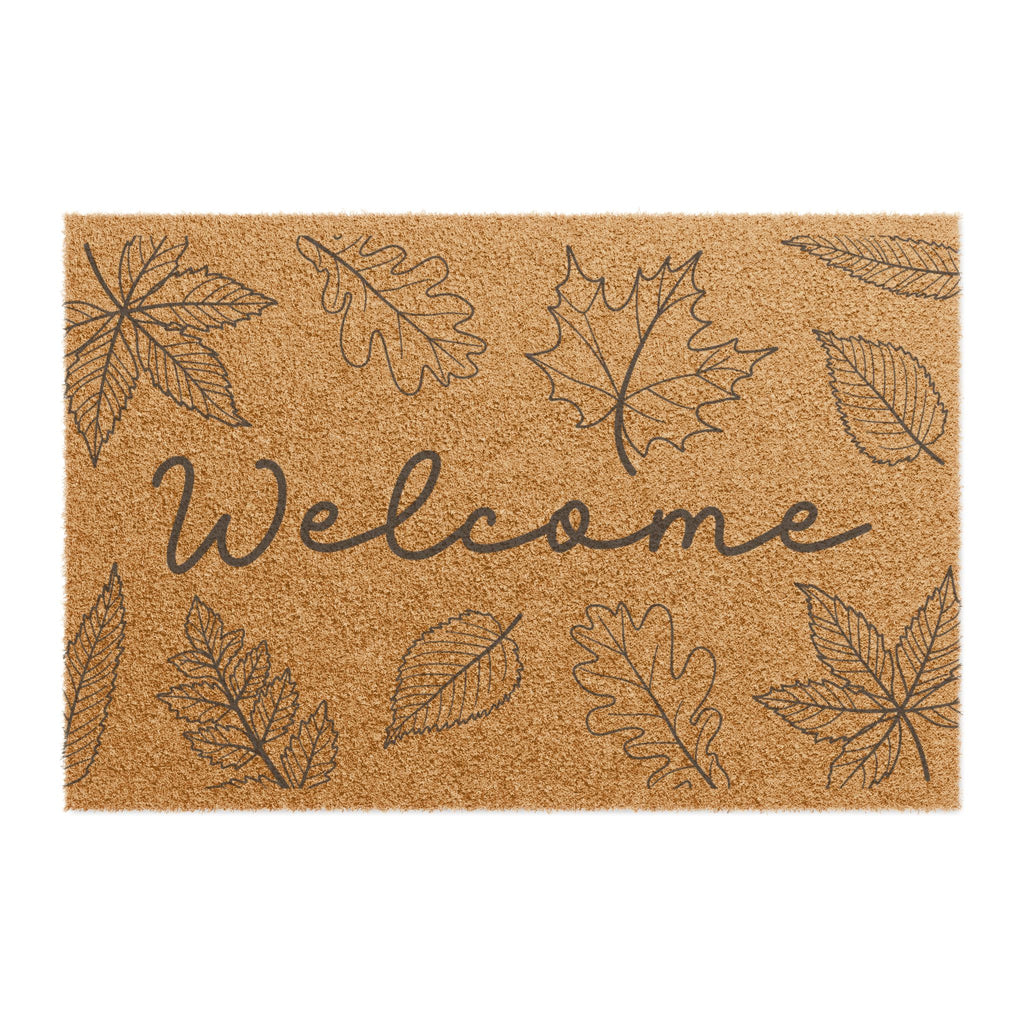 Welcome Fall Doormat — Autumn Leaf Welcome Coir Mat