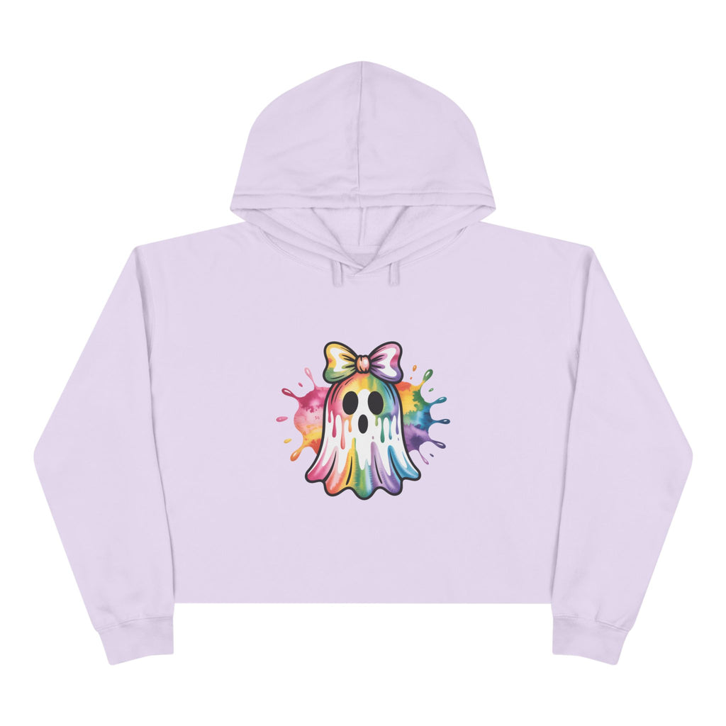 Watercolor Ghost Crop Hoodie