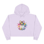 Watercolor Ghost Crop Hoodie