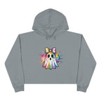 Watercolor Ghost Crop Hoodie