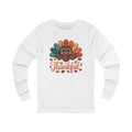 Thankful Turkey Long Sleeve Tee — Cute Thanksgiving Graphic Shirt