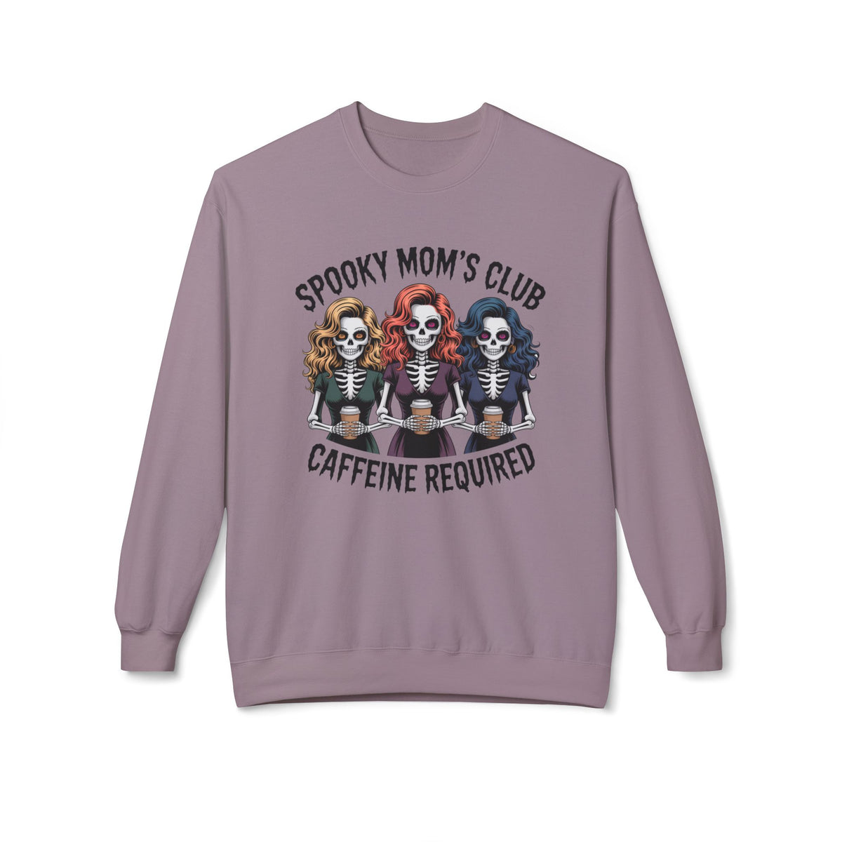 Spooky Mom's Club Sweatshirt - Caffeine Required Halloween Crewneck
