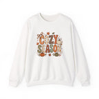 Cozy Season Crewneck Sweatshirt — Fall Pumpkin Autumn Leaves Graphic