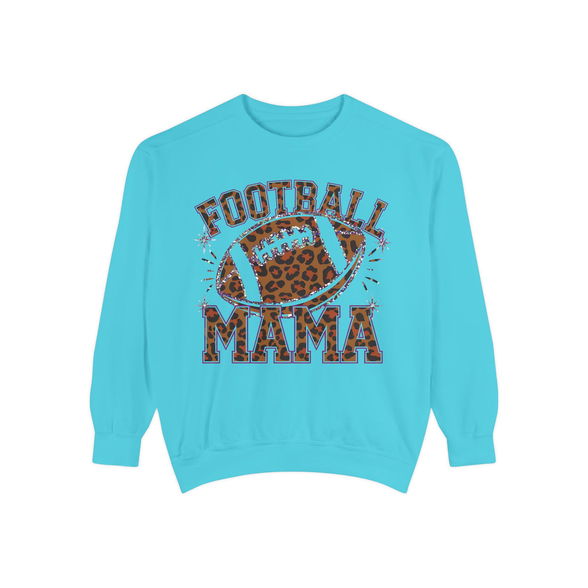 Football Mama Sweatshirt — Leopard Print Football Graphic