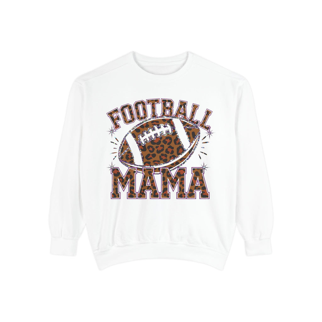 Football Mama Sweatshirt — Leopard Print Football Graphic