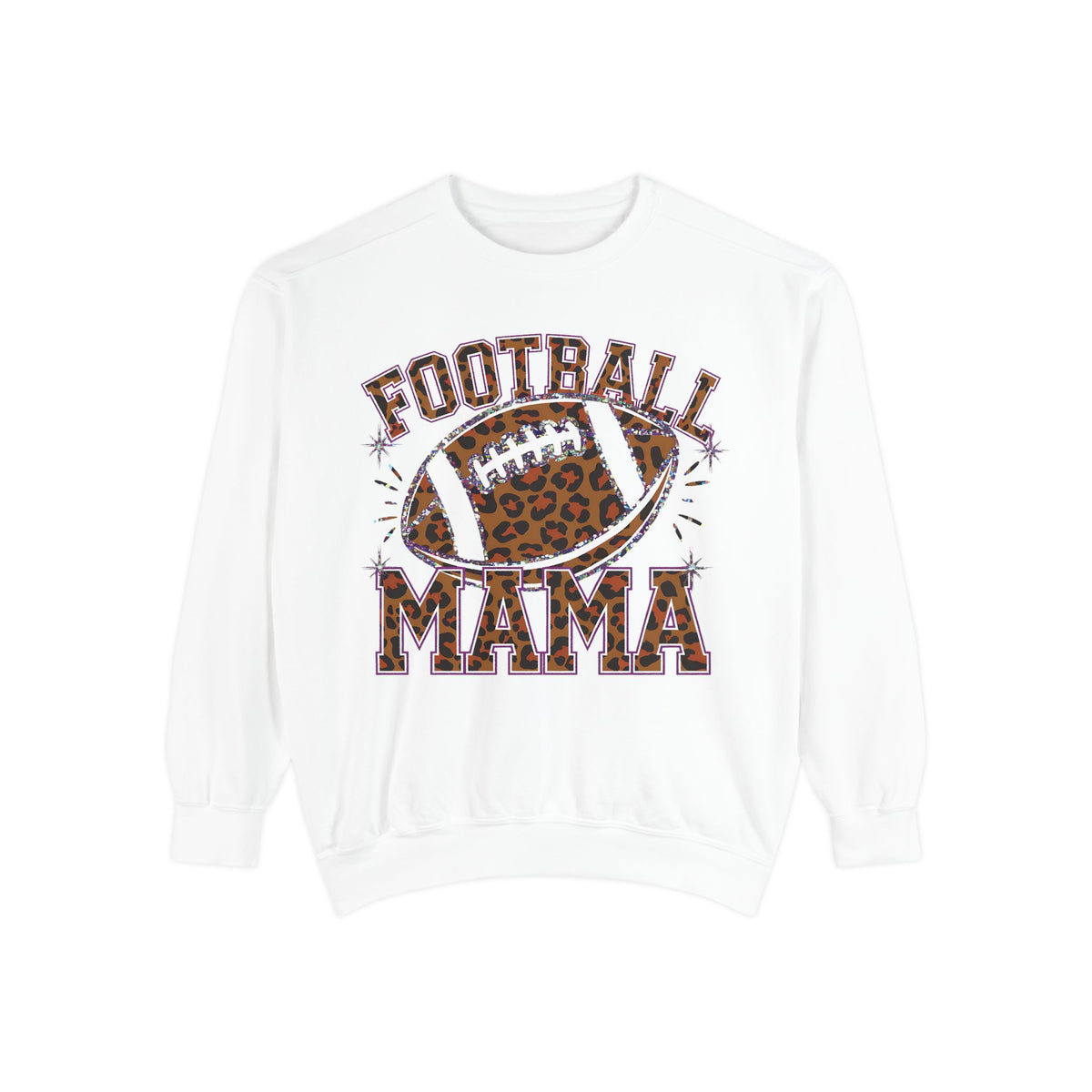 Football Mama Sweatshirt — Leopard Print Football Graphic