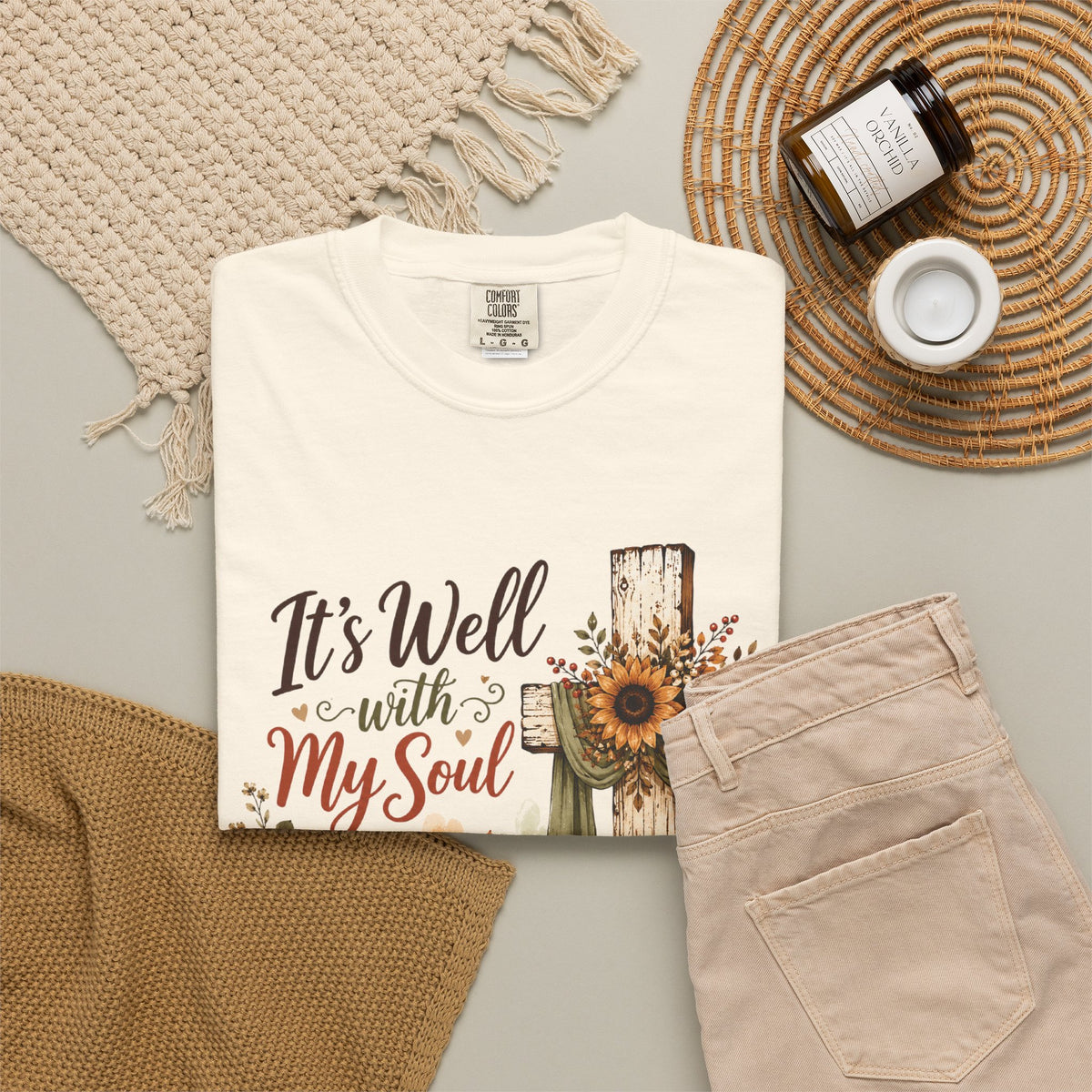 It’s Well With My Soul Pumpkin Cross T-Shirt