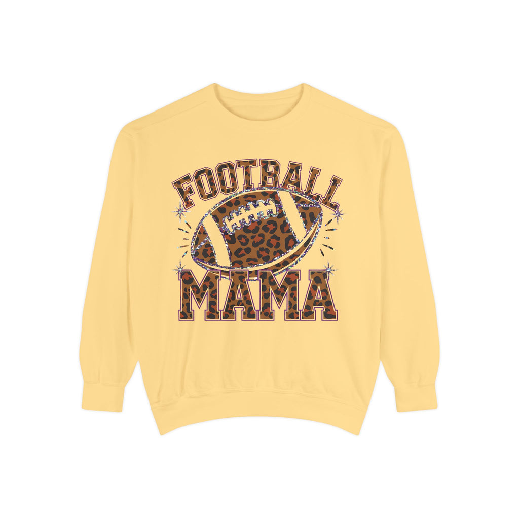 Football Mama Sweatshirt — Leopard Print Football Graphic