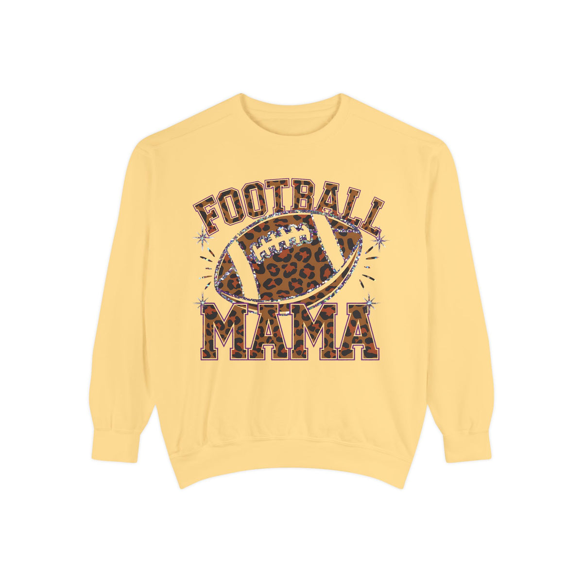 Football Mama Sweatshirt — Leopard Print Football Graphic