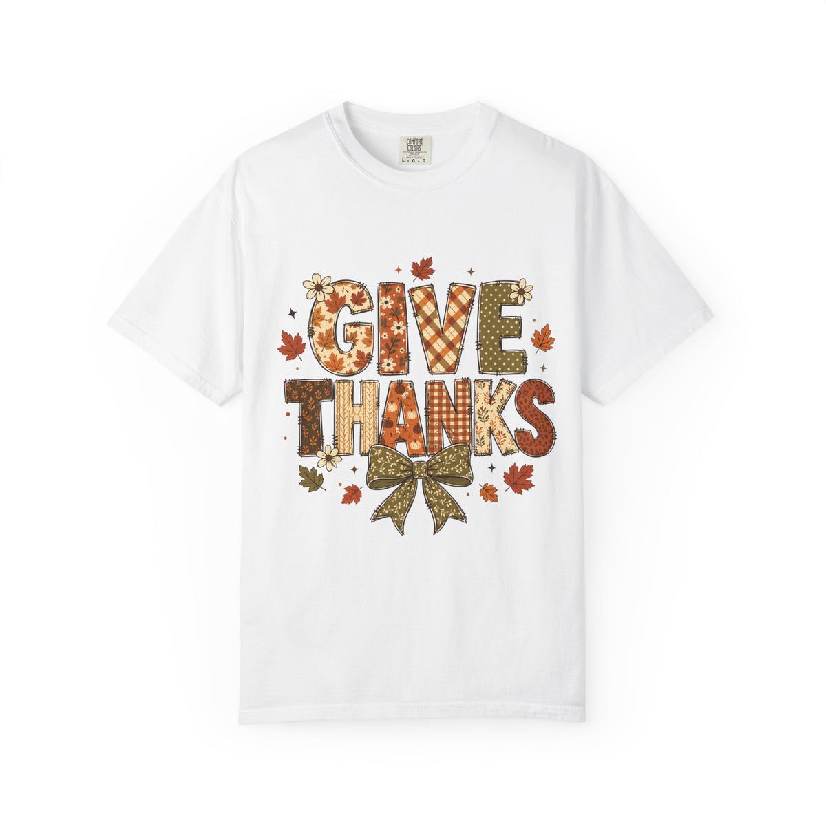 Give Thanks T-Shirt — Autumn Leaf Thanksgiving Tee