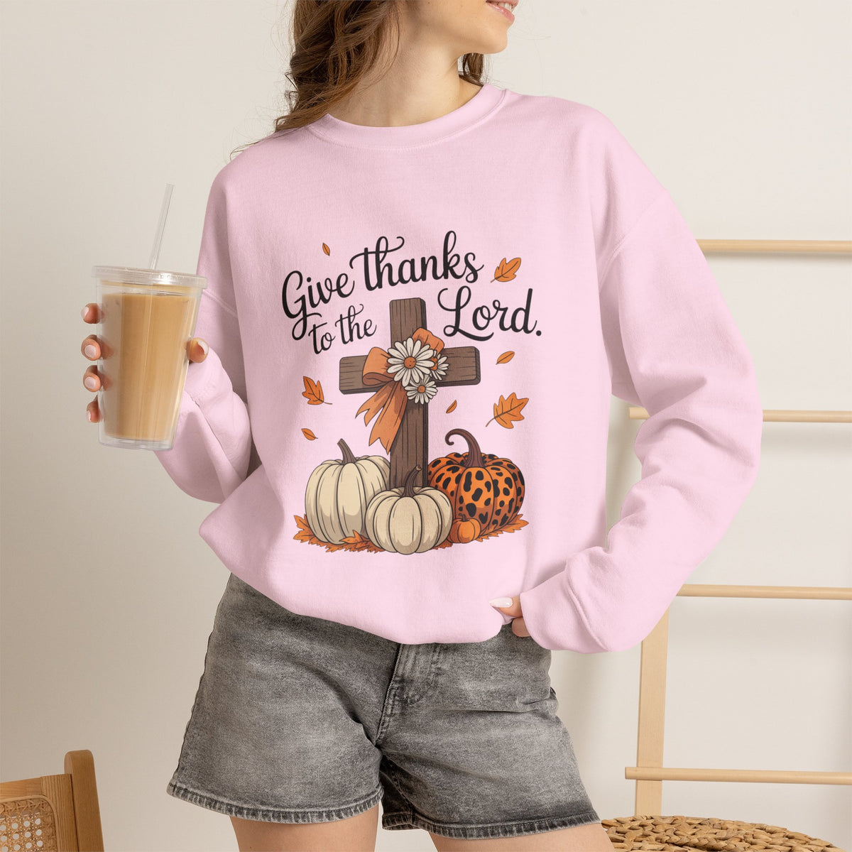 Give Thanks to the Lord Sweatshirt — Faith-Based Thanksgiving Crewneck