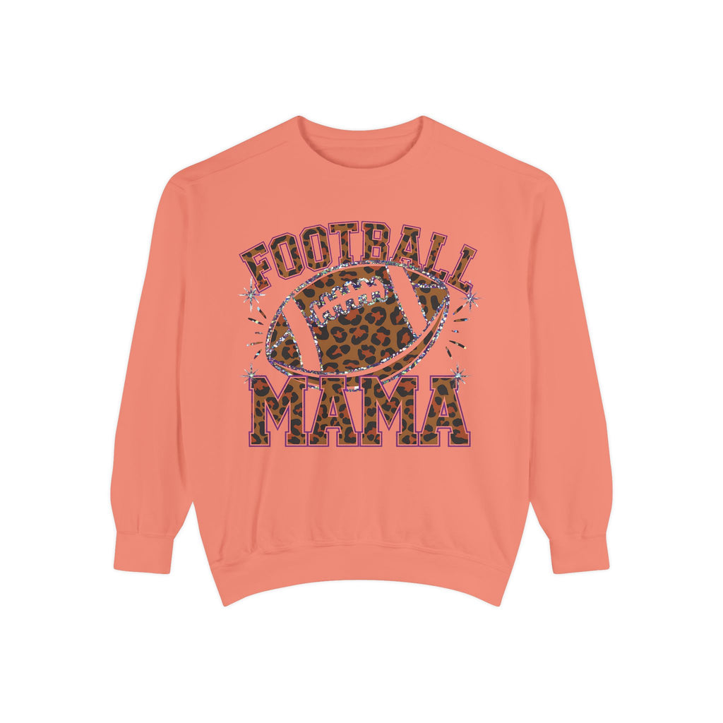Football Mama Sweatshirt — Leopard Print Football Graphic