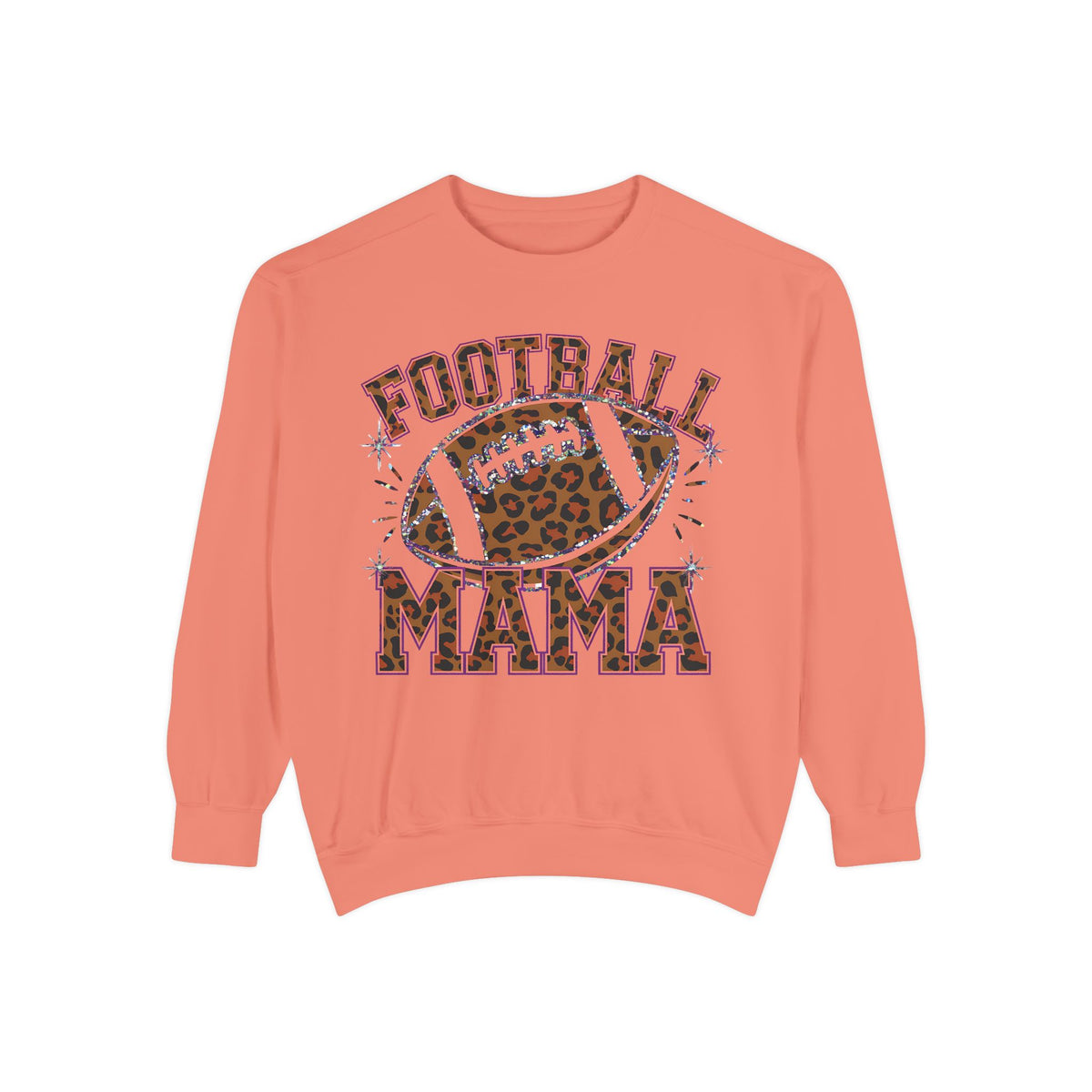 Football Mama Sweatshirt — Leopard Print Football Graphic
