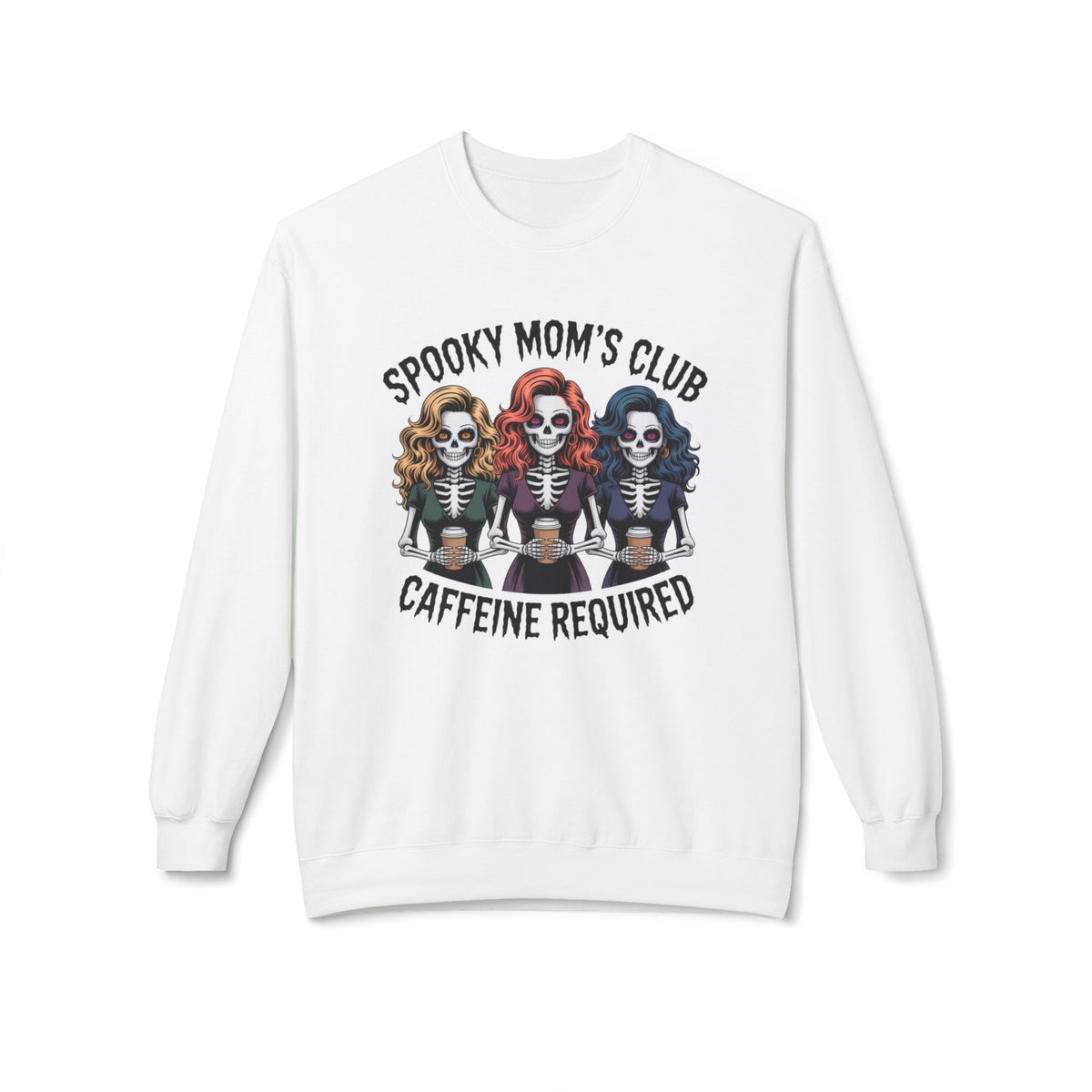 Spooky Mom's Club Sweatshirt - Caffeine Required Halloween Crewneck