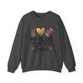 Football Mom Crewneck Sweatshirt - "My Heart Is On That Field" Leopard Accent