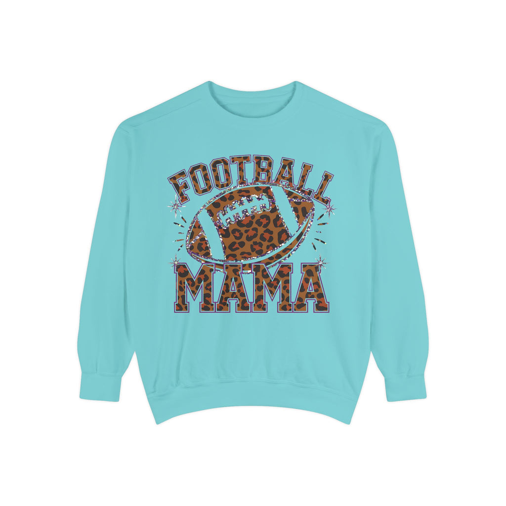 Football Mama Sweatshirt — Leopard Print Football Graphic