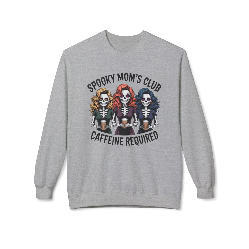 Spooky Mom's Club Sweatshirt - Caffeine Required Halloween Crewneck