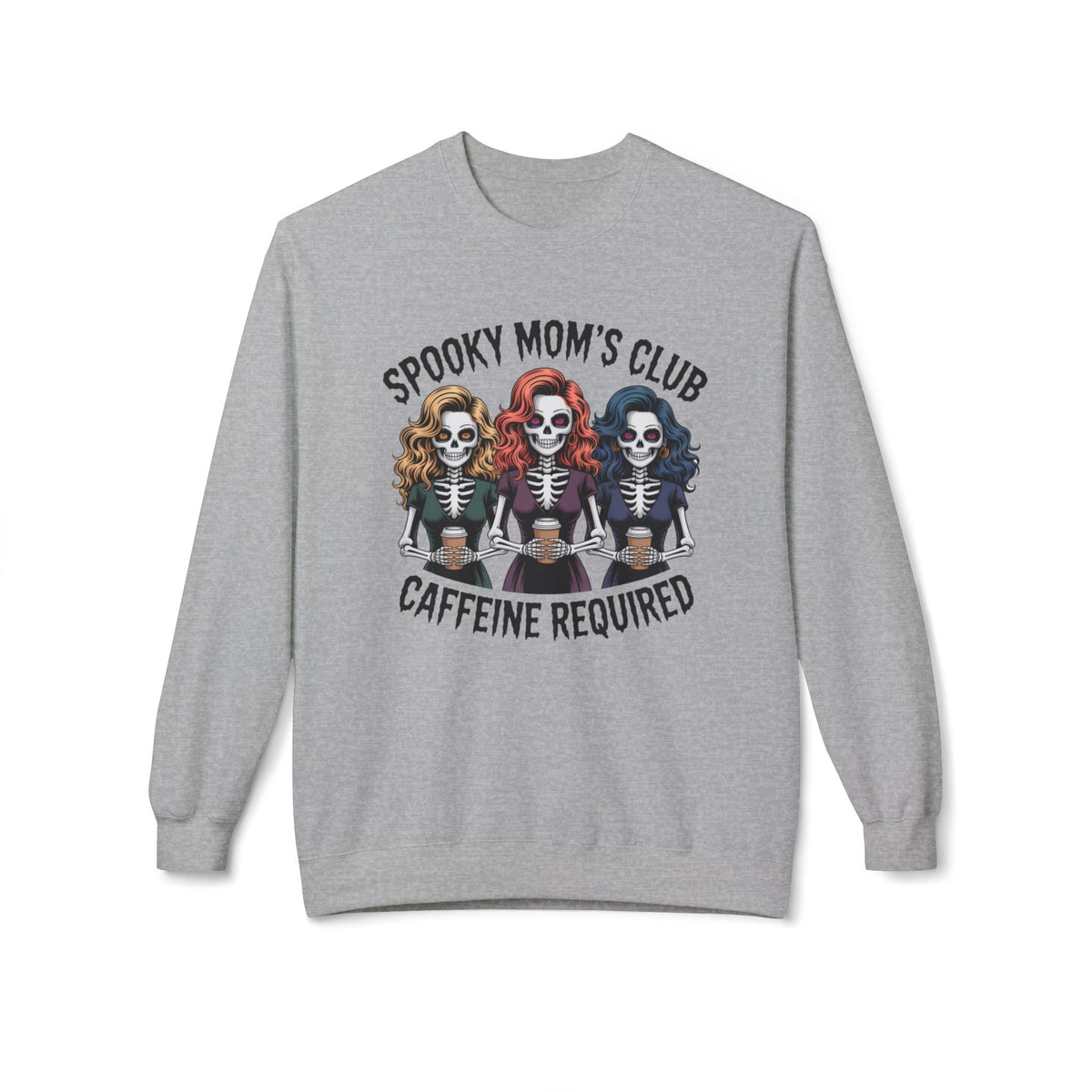 Spooky Mom's Club Sweatshirt - Caffeine Required Halloween Crewneck