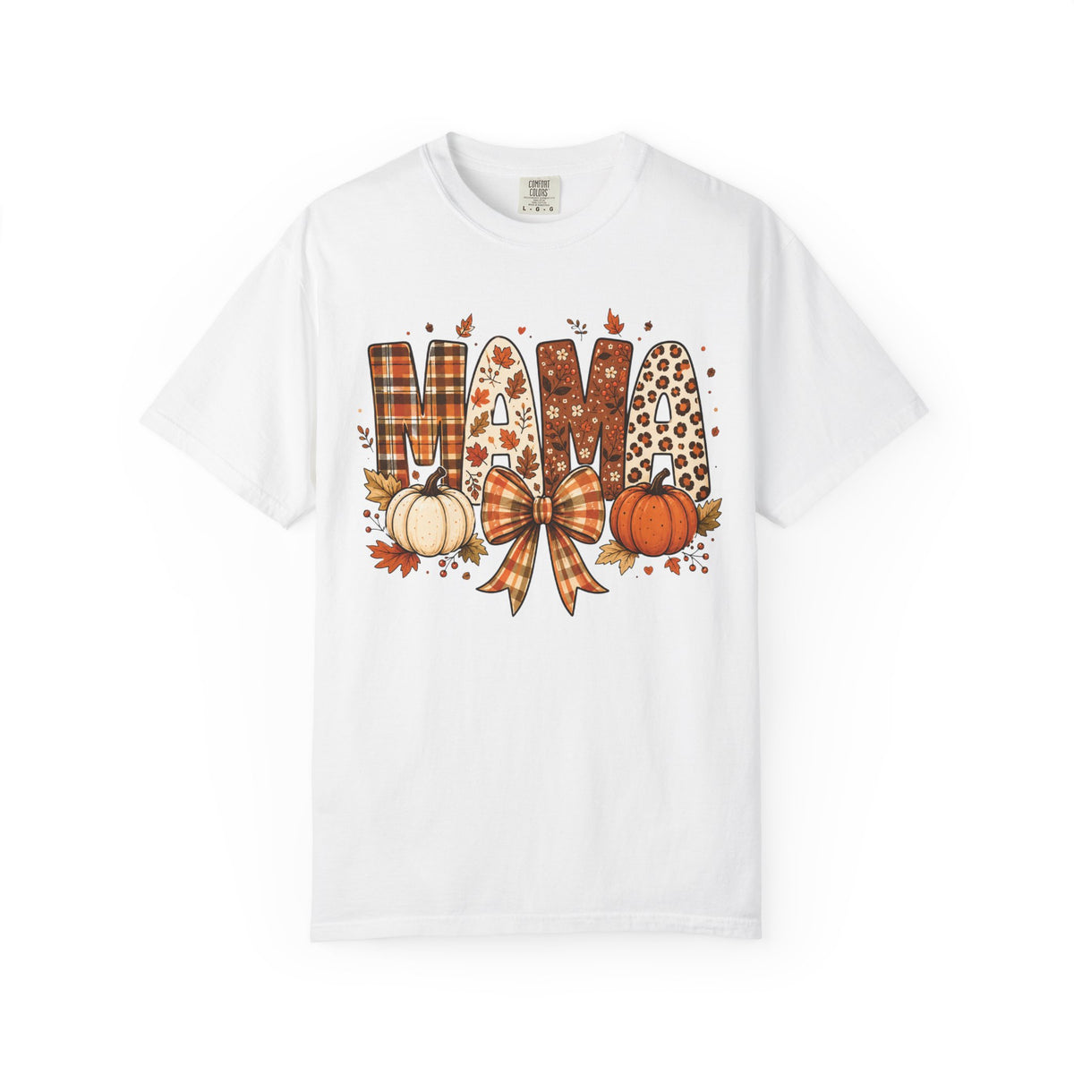 Mama Fall Plaid Pumpkin T-Shirt