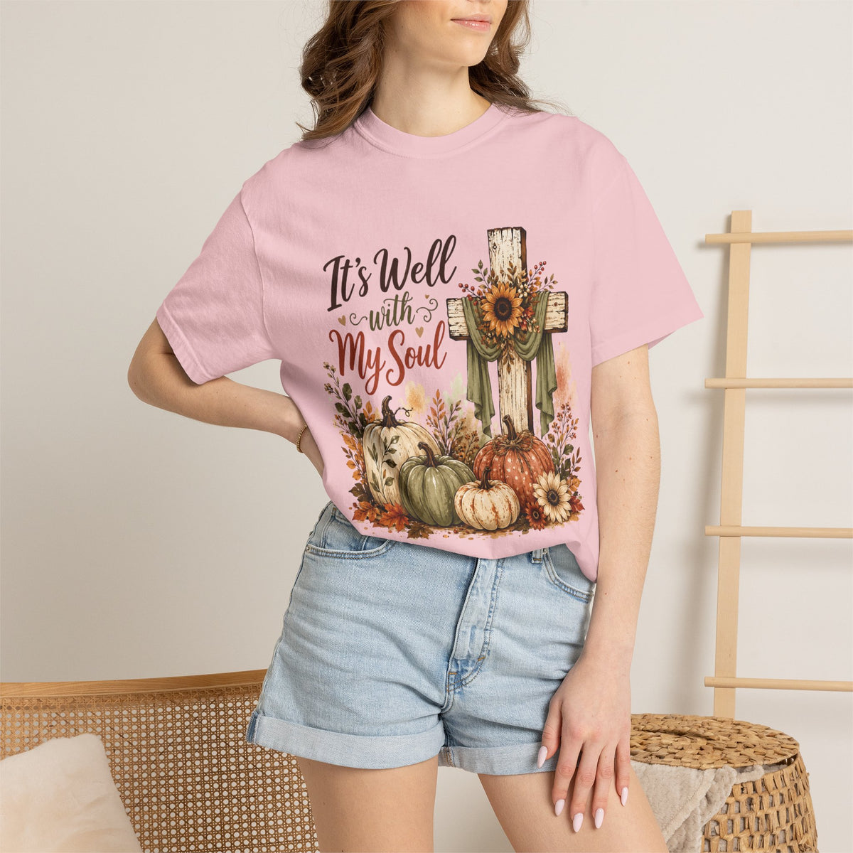 It’s Well With My Soul Pumpkin Cross T-Shirt