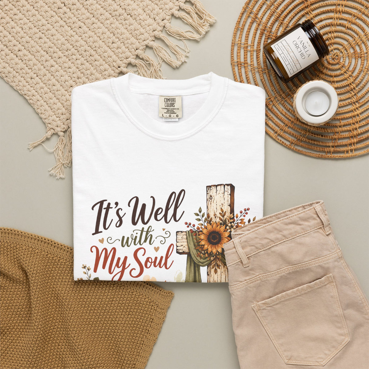 It’s Well With My Soul Pumpkin Cross T-Shirt