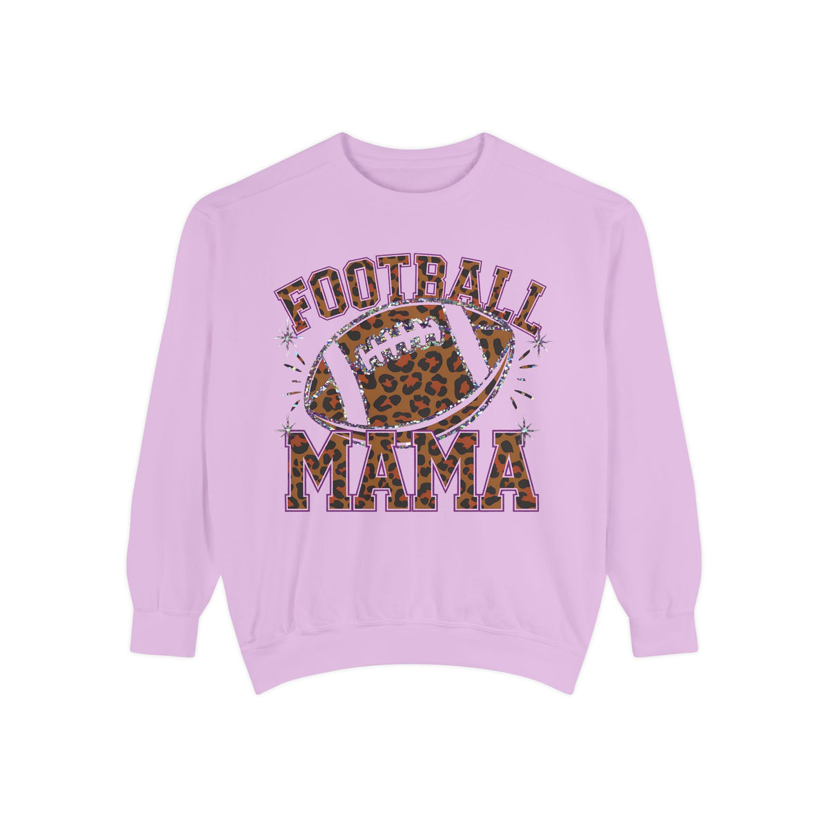 Football Mama Sweatshirt — Leopard Print Football Graphic