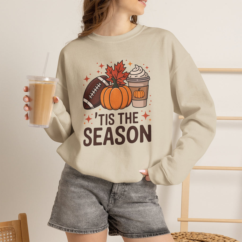 'Tis The Season Sweatshirt — Fall Football Pumpkin Spice Crewneck