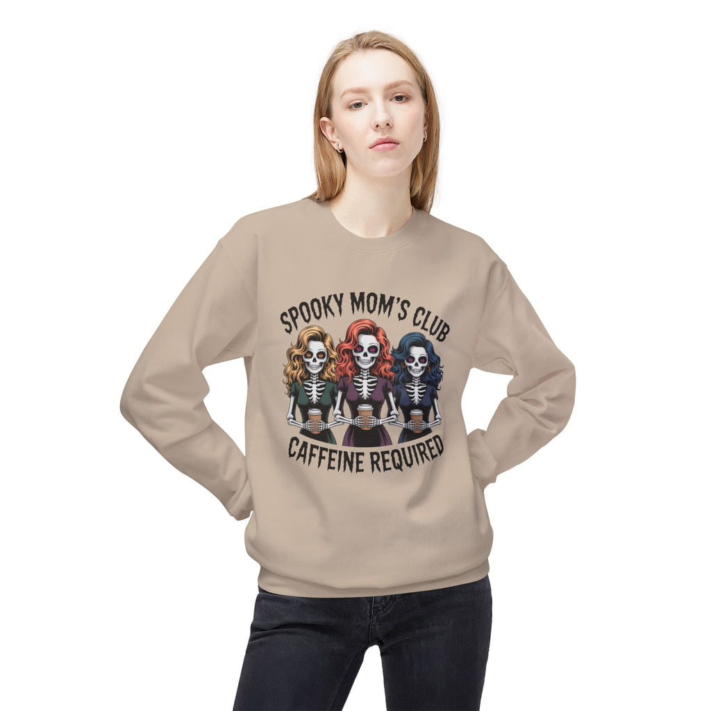 Spooky Mom's Club Sweatshirt - Caffeine Required Halloween Crewneck