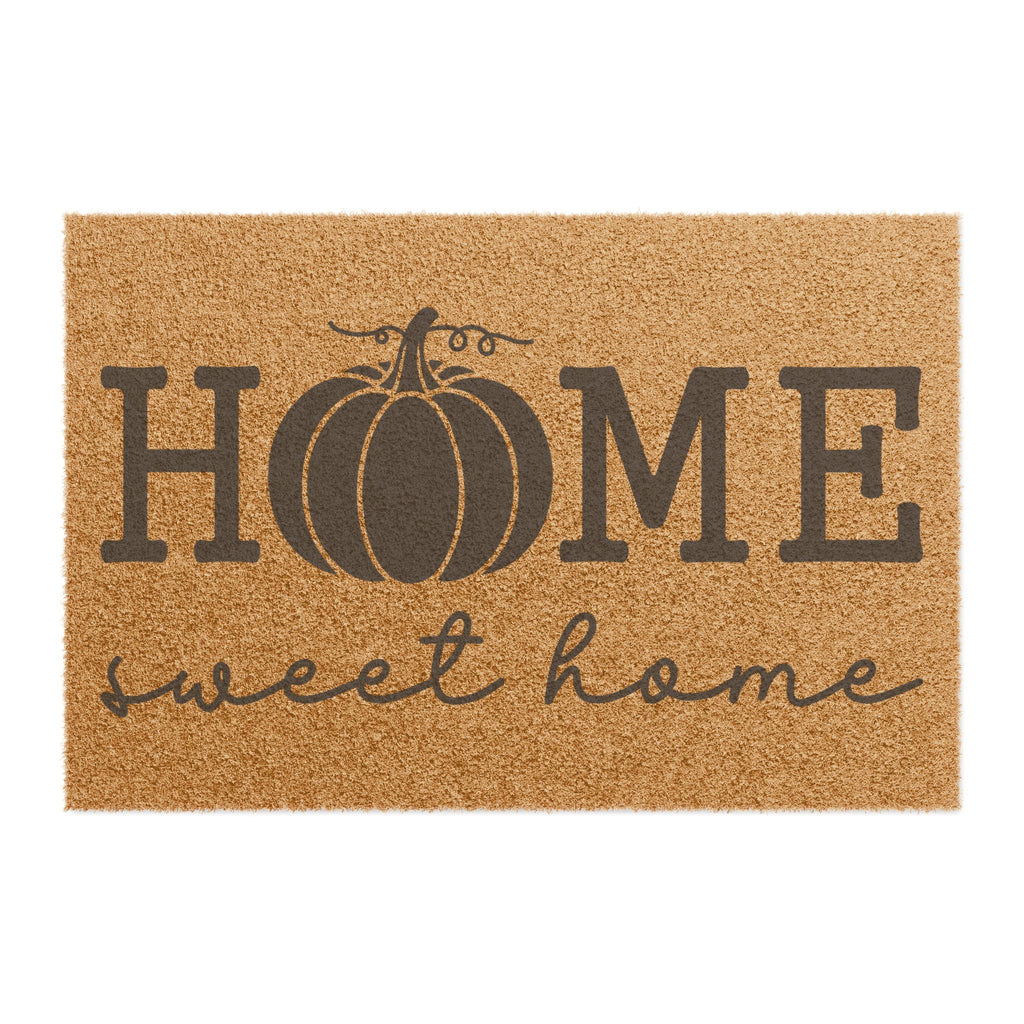 Pumpkin "Home Sweet Home" Doormat — Seasonal Fall Welcome Mat