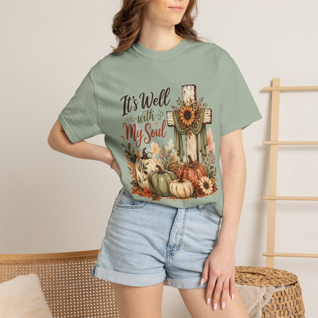 It’s Well With My Soul Pumpkin Cross T-Shirt
