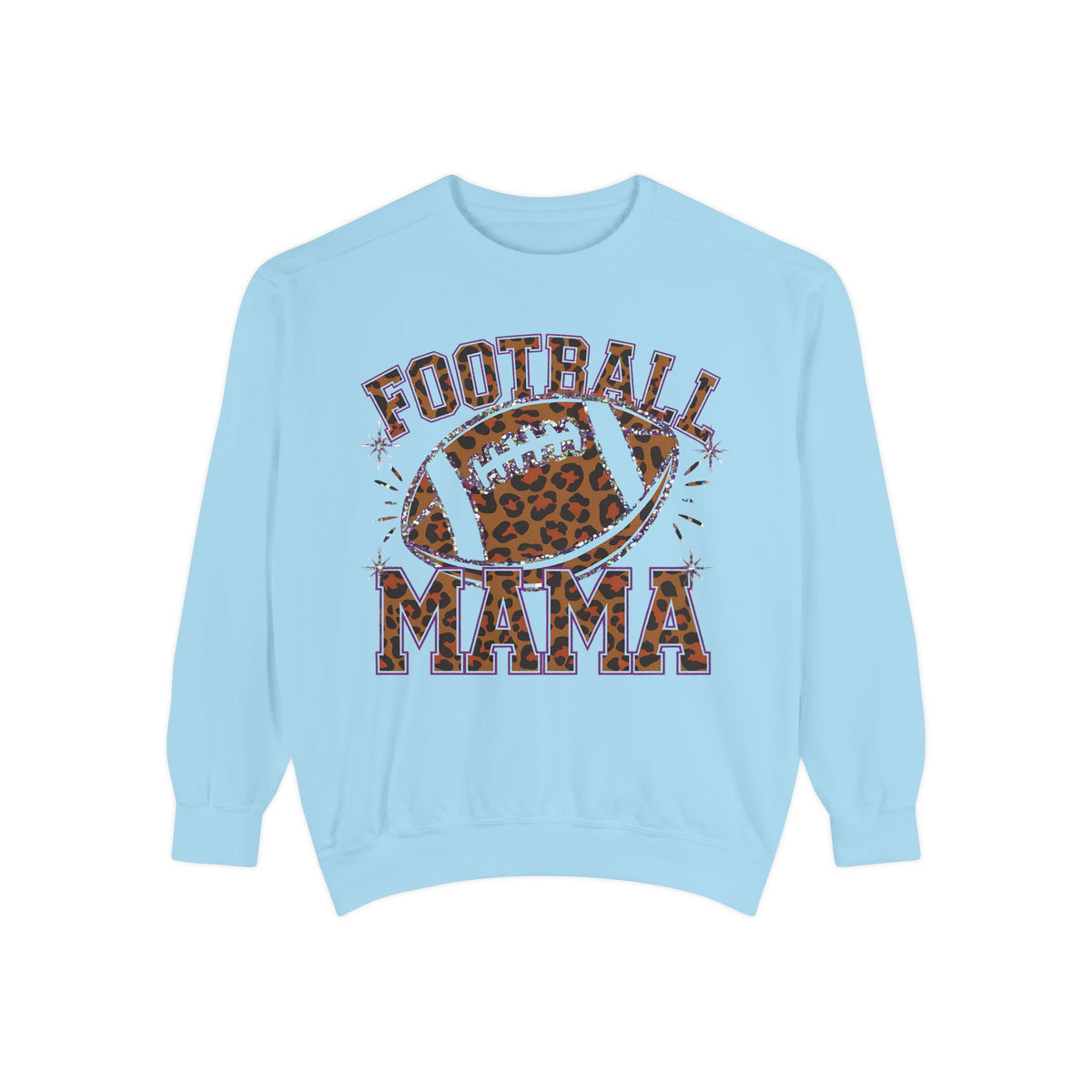 Football Mama Sweatshirt — Leopard Print Football Graphic