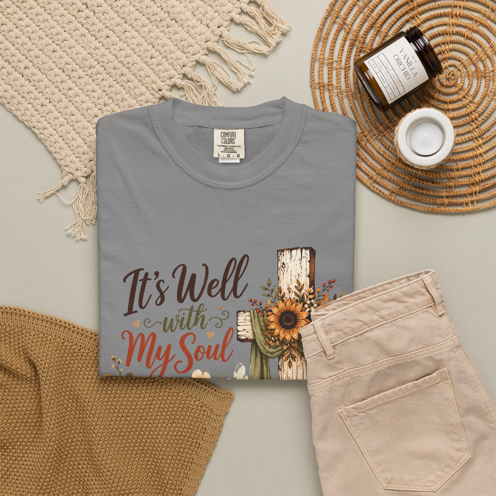 It’s Well With My Soul Pumpkin Cross T-Shirt