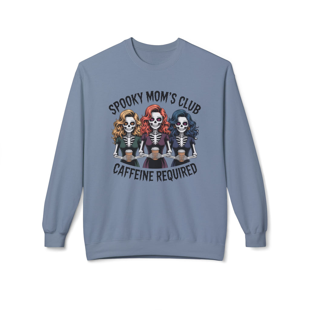 Spooky Mom's Club Sweatshirt - Caffeine Required Halloween Crewneck
