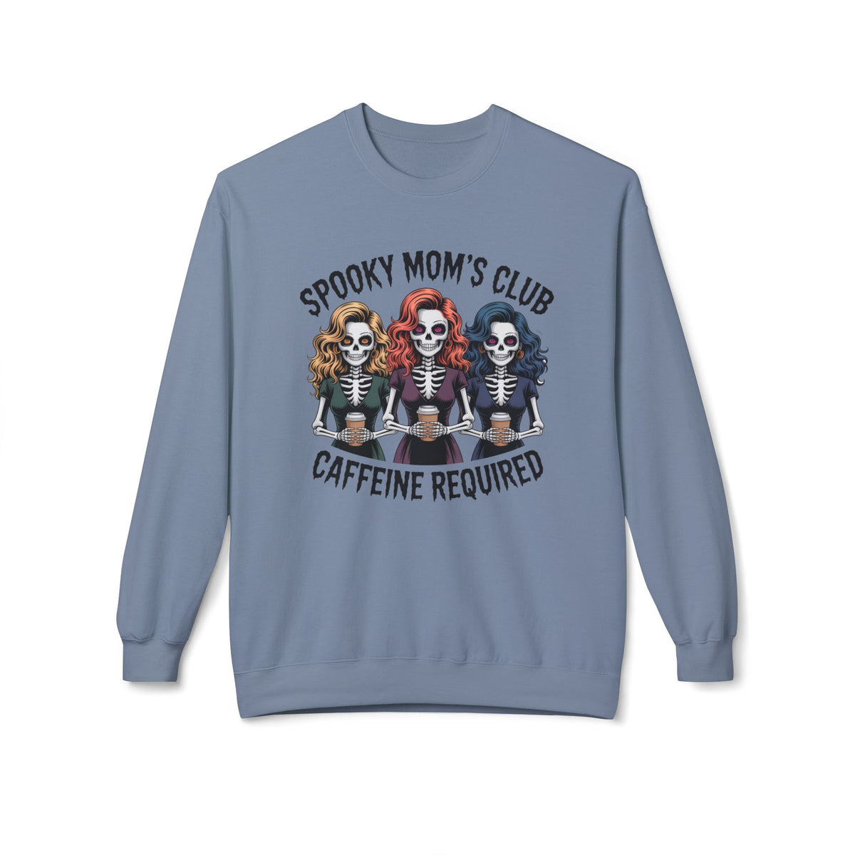 Spooky Mom's Club Sweatshirt - Caffeine Required Halloween Crewneck