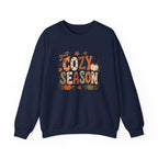 Cozy Season Crewneck Sweatshirt — Fall Pumpkin Autumn Leaves Graphic