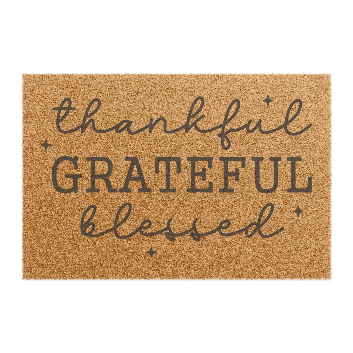 Doormat — Thankful Grateful Blessed Outdoor Coir Welcome Mat