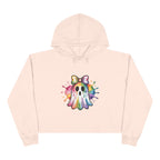 Watercolor Ghost Crop Hoodie
