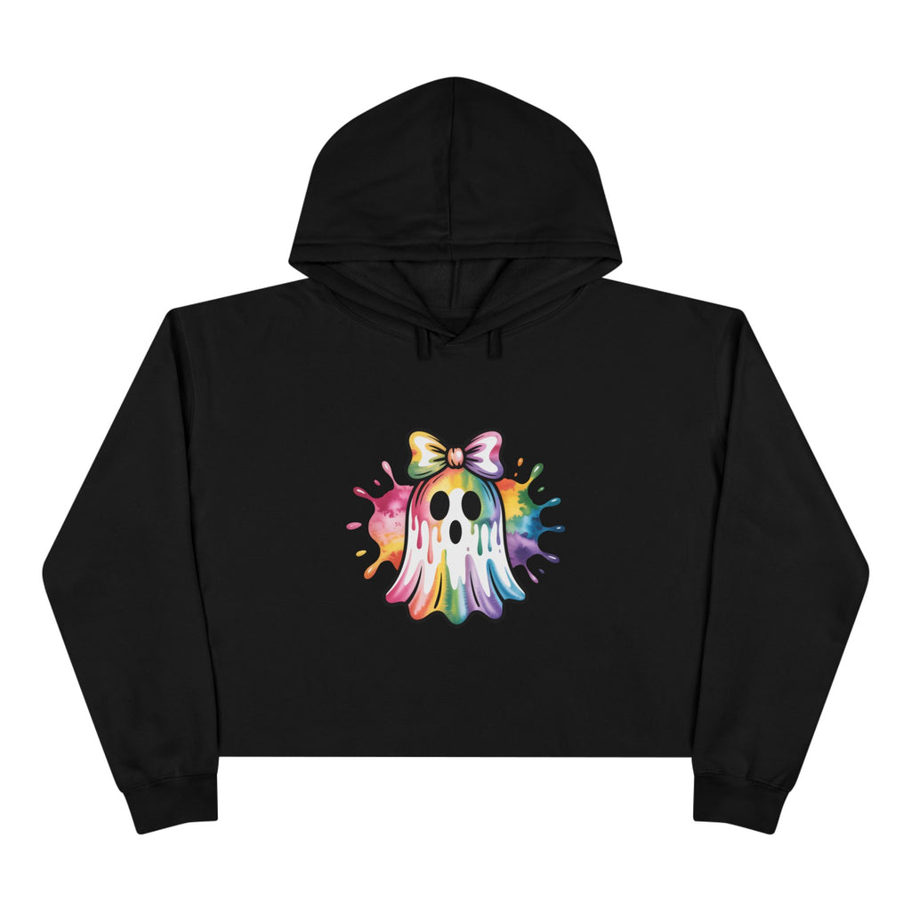 Watercolor Ghost Crop Hoodie