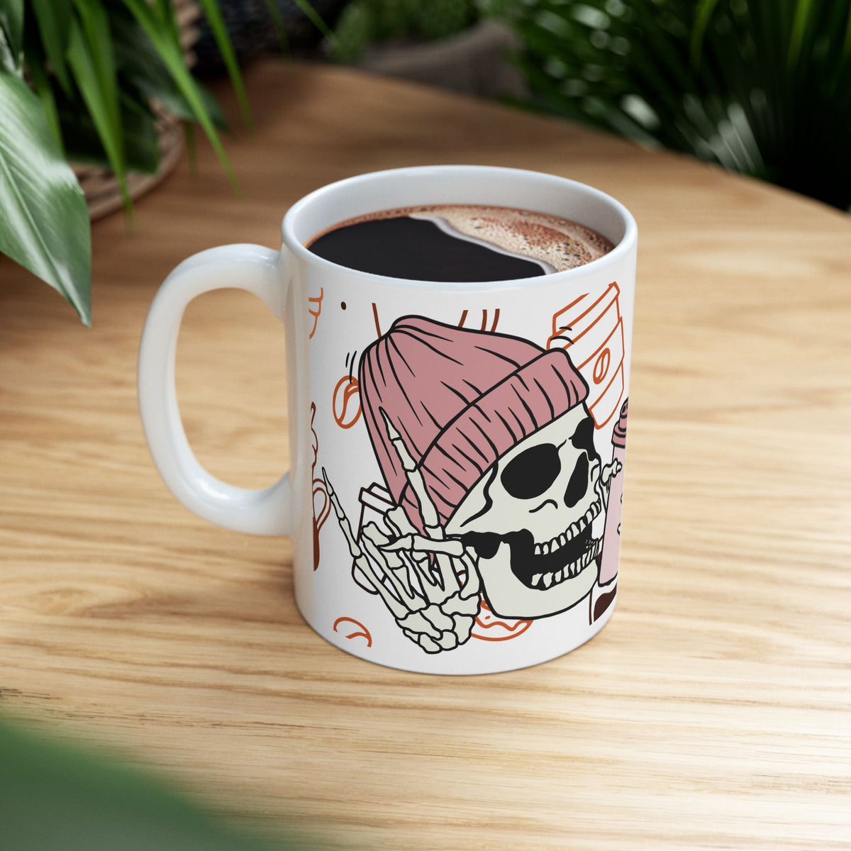 Coffee Skull Ceramic Mug — Gothic Coffee Lover 11oz/15oz