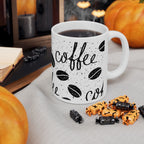 Coffee Beans Pattern Ceramic Mug – 11oz & 15oz